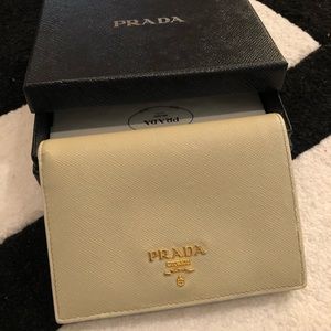 PRADA Saffiano Metal Small Leather Wallet with Box